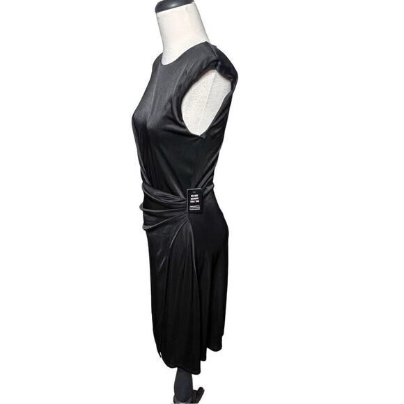 Express NWT Sleeveless Silky Sheath Dress Little Black Dress Size Small - Picture 2 of 4